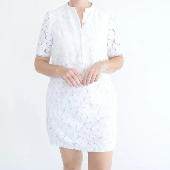 Diane Von Furstenberg DVF White Floral Lace Warner Shift Midi Dress 6 - Picture 2 of 15